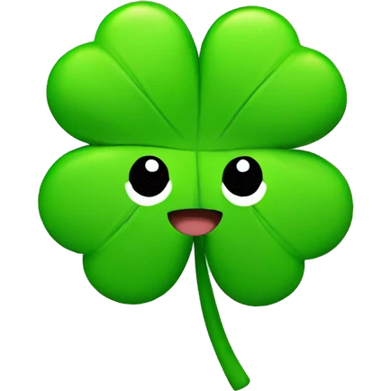 clover with kawaii face emoji