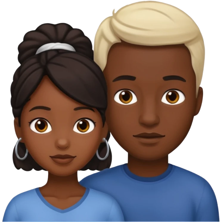 Black girl white guy couple emoji