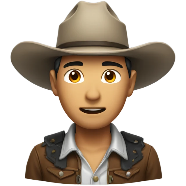 Asian cowboy head emoji