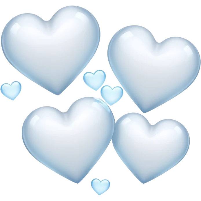 Fresh White hearts floating in the air emoji