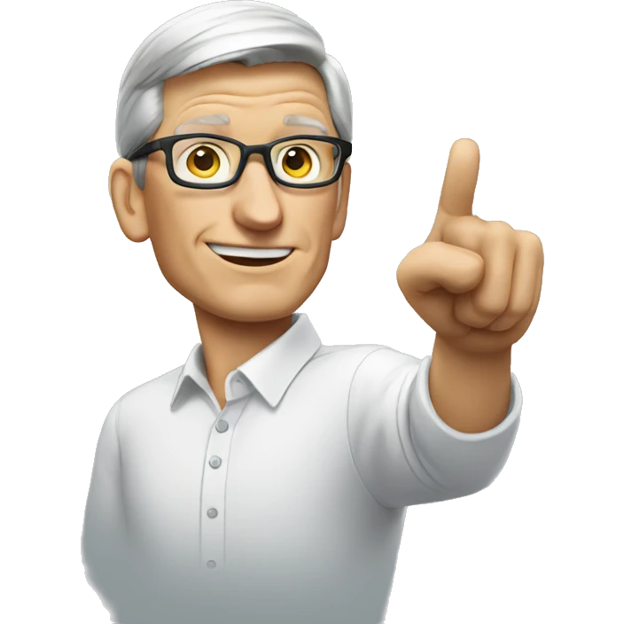 Tim Cook pointing  emoji