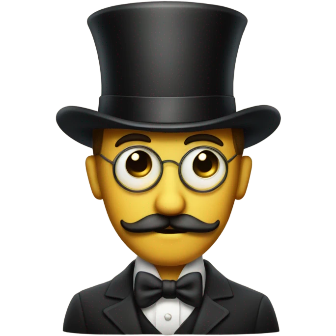 Fancy serious guy with a monocle and top hat and mustache emoji
