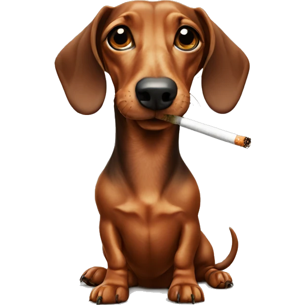 dachshund with cigarette emoji