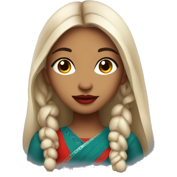 A indien beautiful girl with classes and red lipstick emoji
