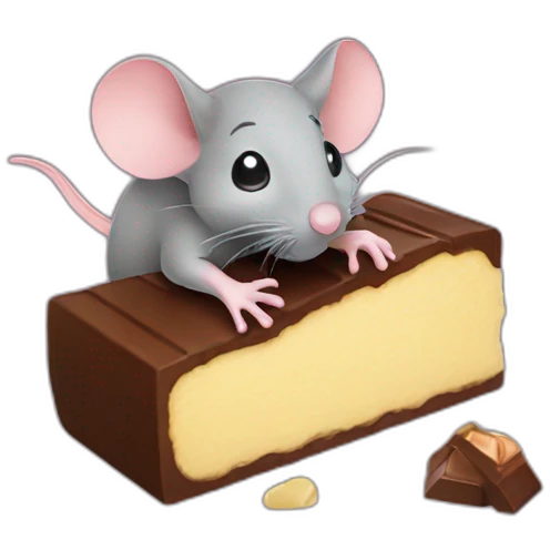 Mouse eating chocolate  emoji