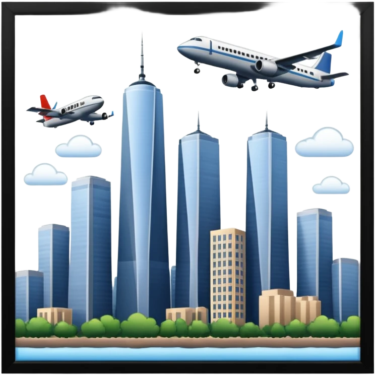 Twin towers and plane emoji