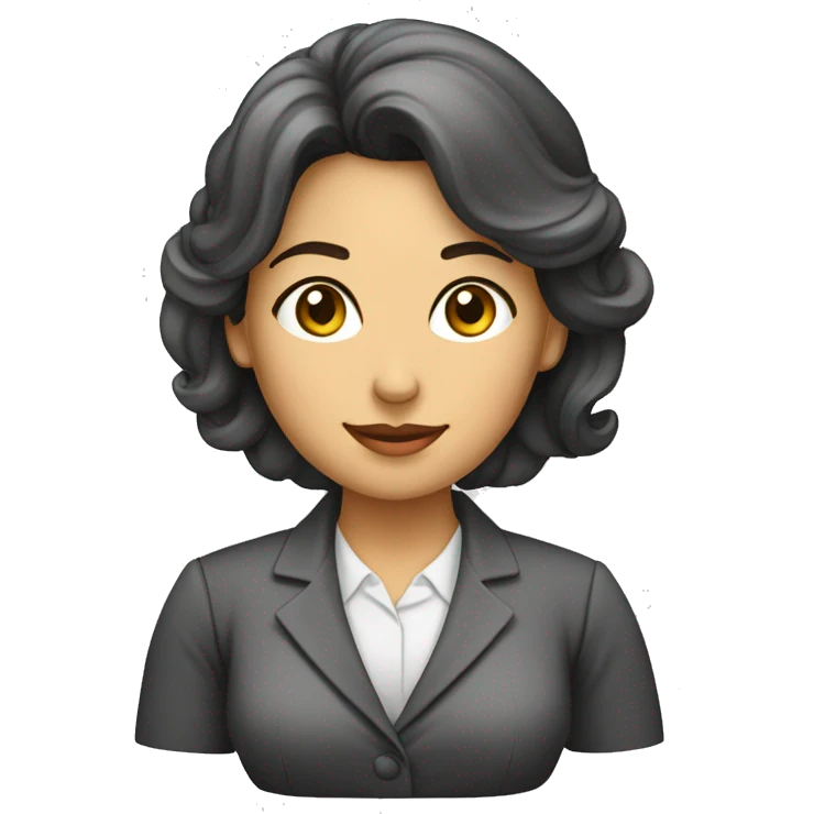Una mujer empresaria y que sea morena frente una computadora  emoji
