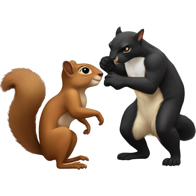 Squirrel helping a panther emoji