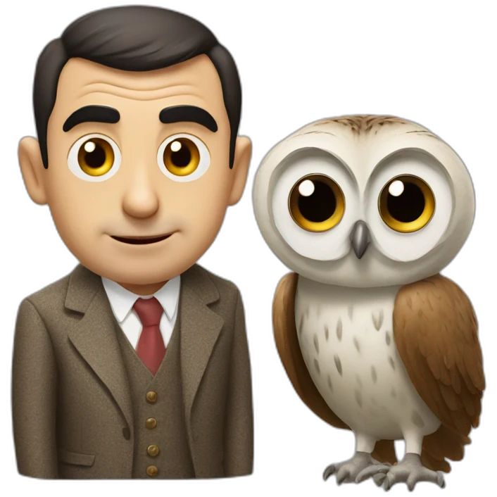 Owl and mr bean emoji