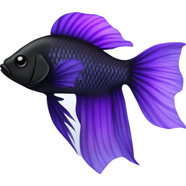 Beta fish black and purple emoji