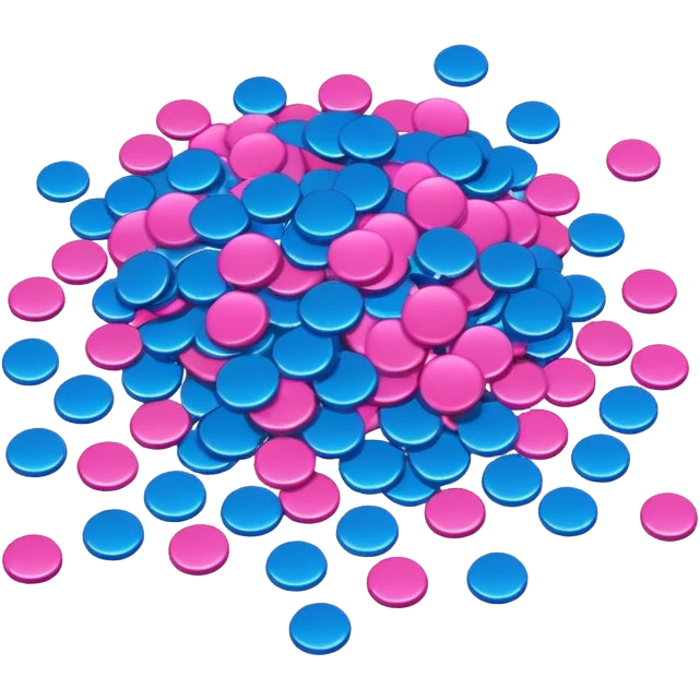 blue and pink confetti emoji