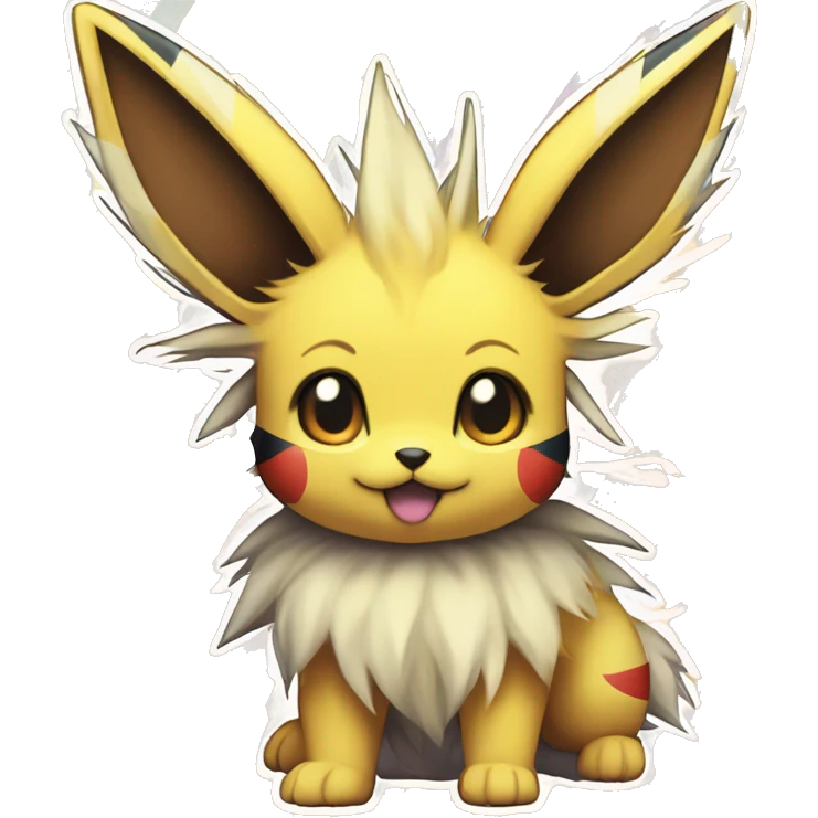 Jolteon-Flareon-Eevee with colorful stripes full body emoji