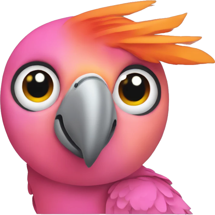 Pink and orange parrot  emoji