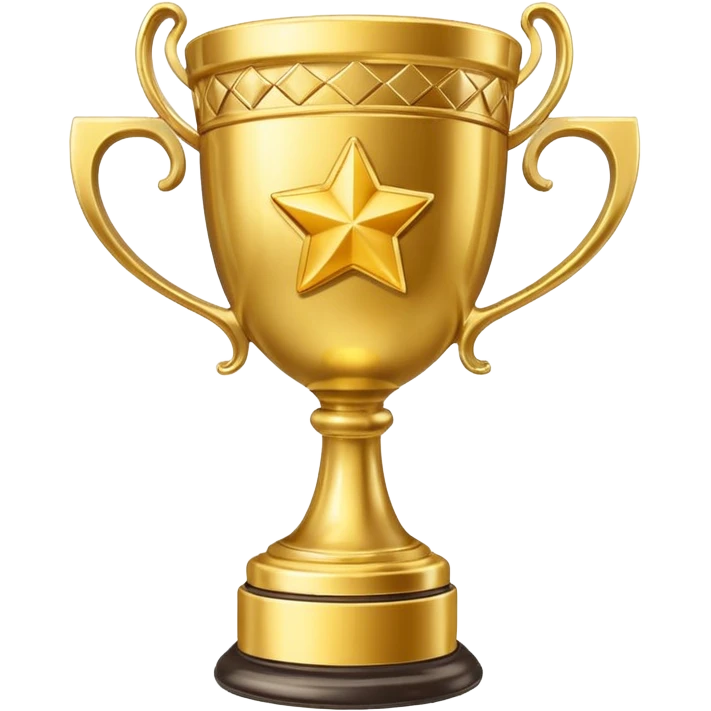 winner's cup symbolizing marketing success, trophy with marketing icons emoji