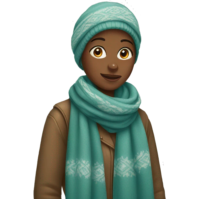 Girl wearing scarf emoji