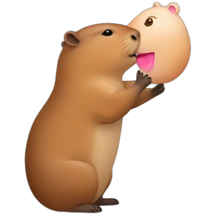 capybara sending little kisses emoji