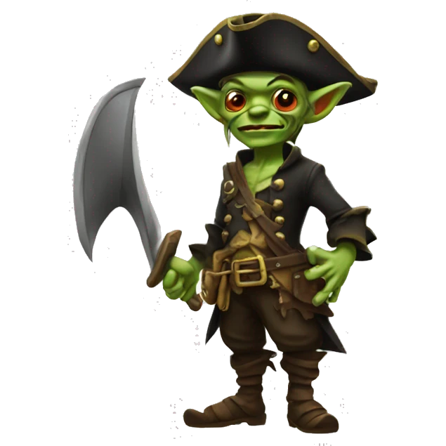 goblin cursed pirate with hat full body emoji