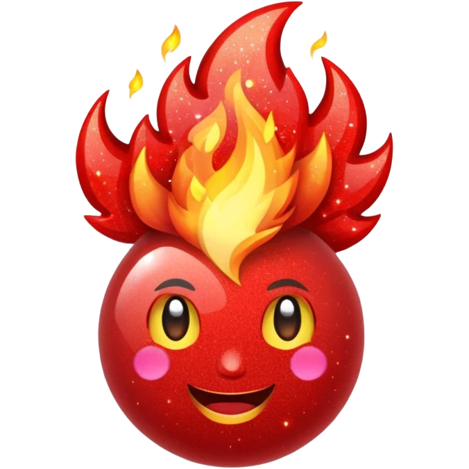 red glittter fire emoji