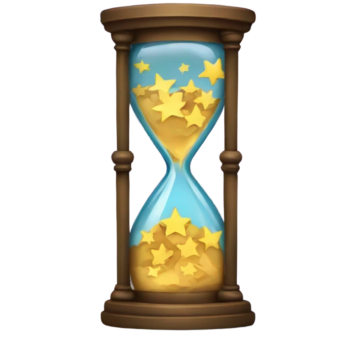 Hourglass filled with stars  emoji