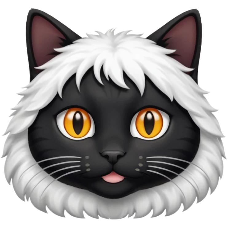 Gato preto com branco emoji