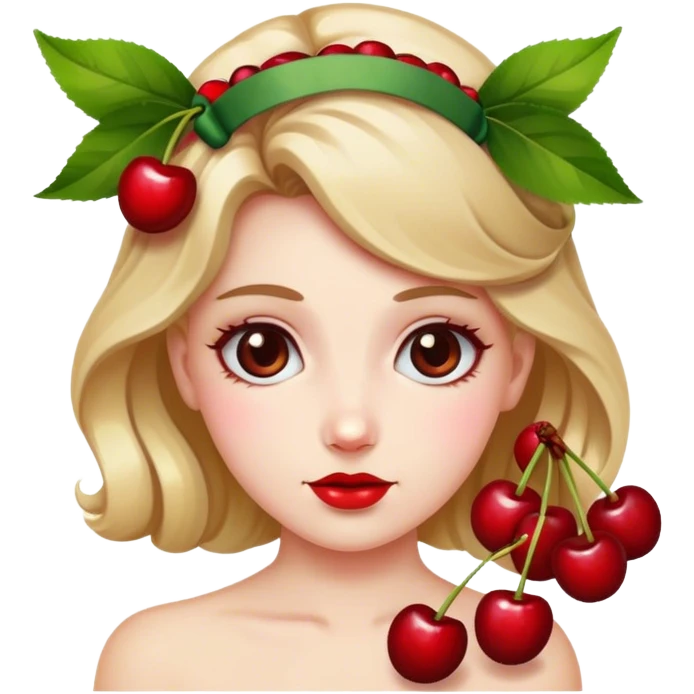 Cerezas con moño  emoji