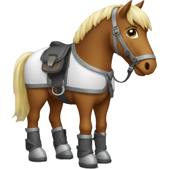 Horse with protection boots emoji