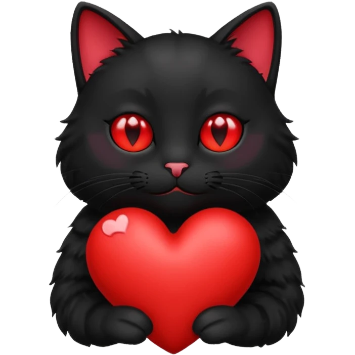  Black cat holding a heart emoji
