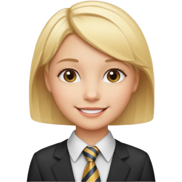 blonde girl short hair with tie  emoji