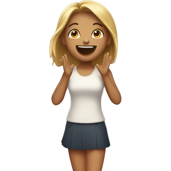 Girl is happy and exited  emoji
