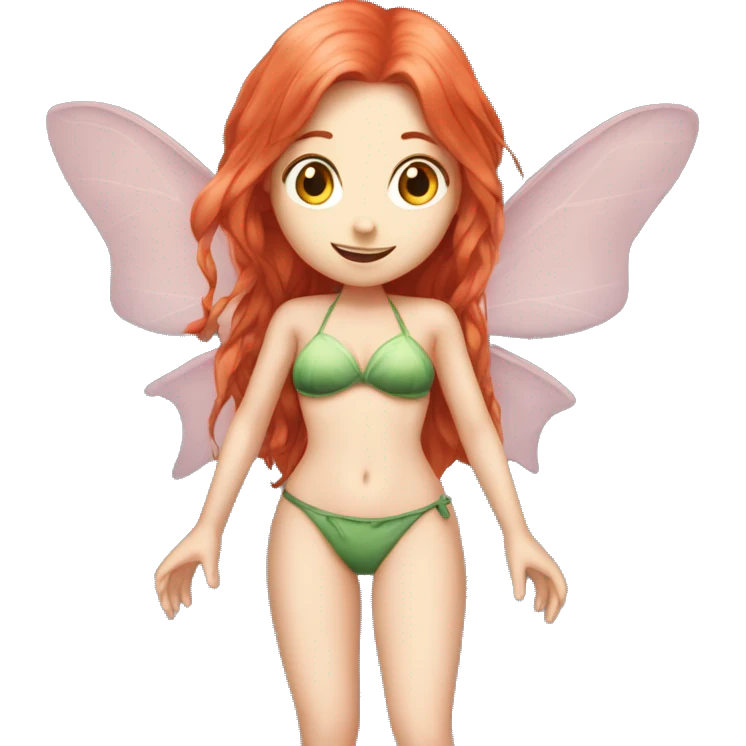 Pale Red head fairy girl in bikini not nsfw emoji