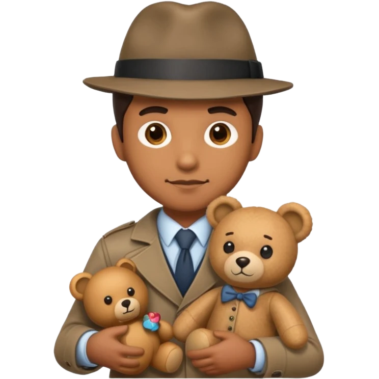 Detective with teddy bear toy  emoji