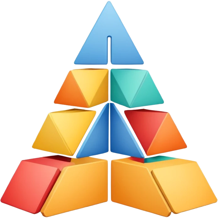 2-d triangle with boxes inside like a bureaucratic system emoji