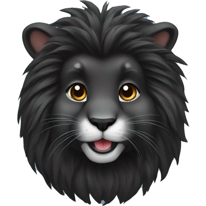 Black lionhead rabbit emoji
