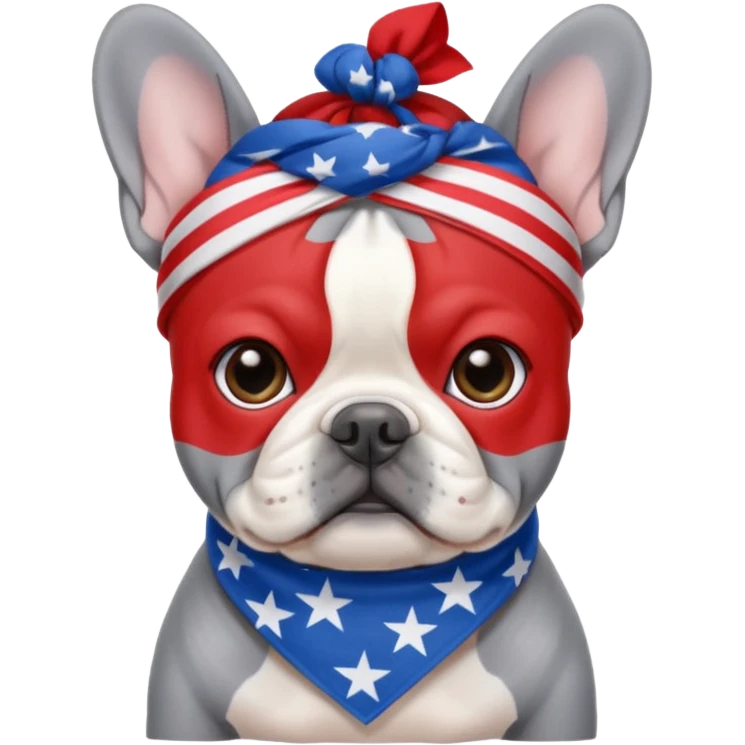 Gray Frenchie Memorial Day emoji