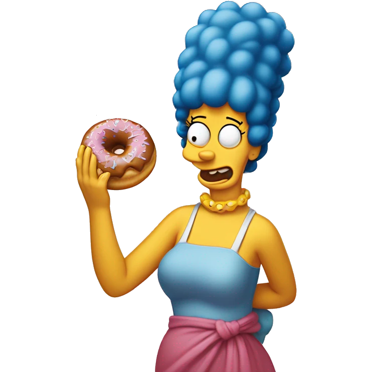 marge simpson with a sugary donuts in her hands  emoji