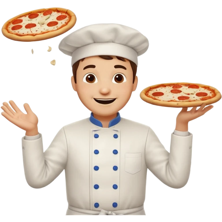 Pizza Chef – tossing pizza dough in air, white hat tilted slightly emoji