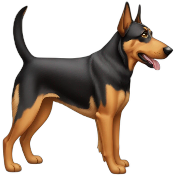 coonhound and German shepherd mix dog walking emoji