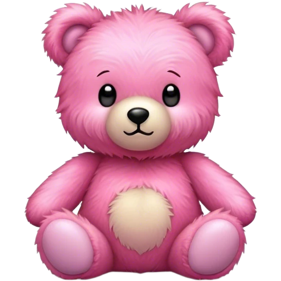Light teddy bear with pink ྀི emoji