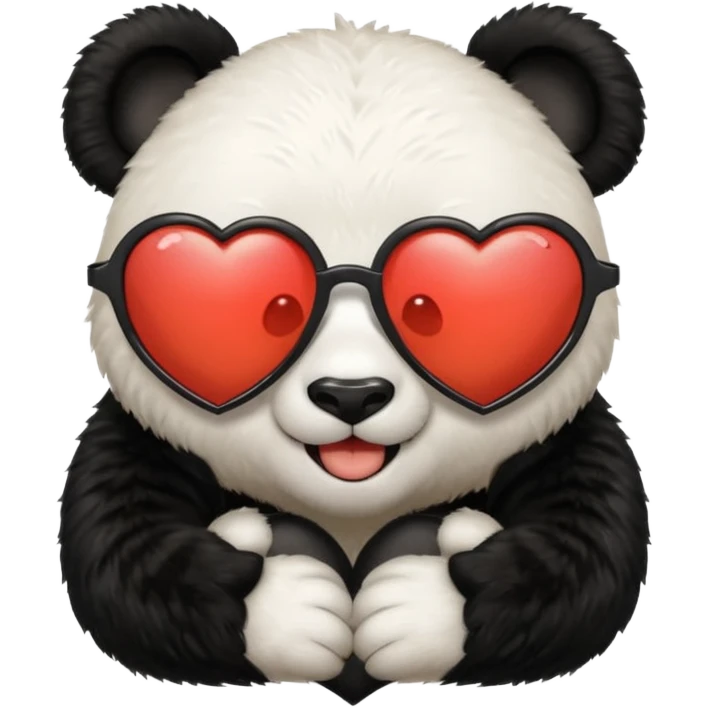 Panda with heart shades glasses emoji