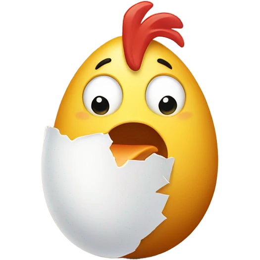 A chicken egg breaking and saying “I like you” emoji