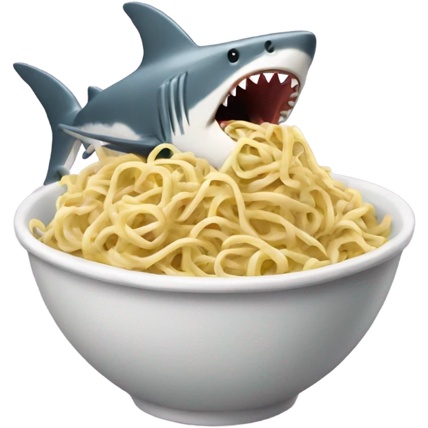 Shark eating noodles  emoji