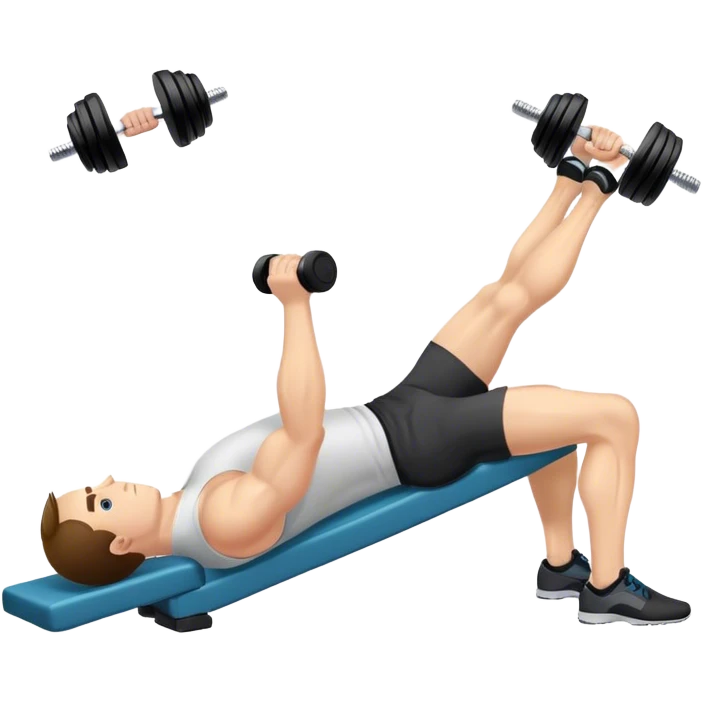 guy lying dumbbell flyes emoji