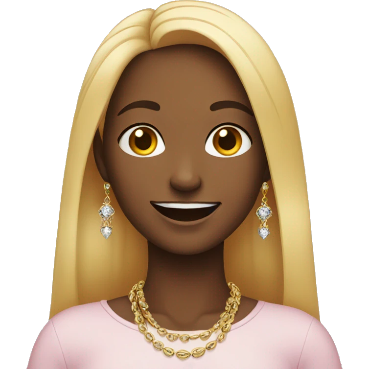 smiling girl with jewelry emoji
