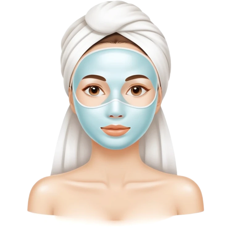 Pretty Lady with face cream white mask spa beauty full face relaxing emoji