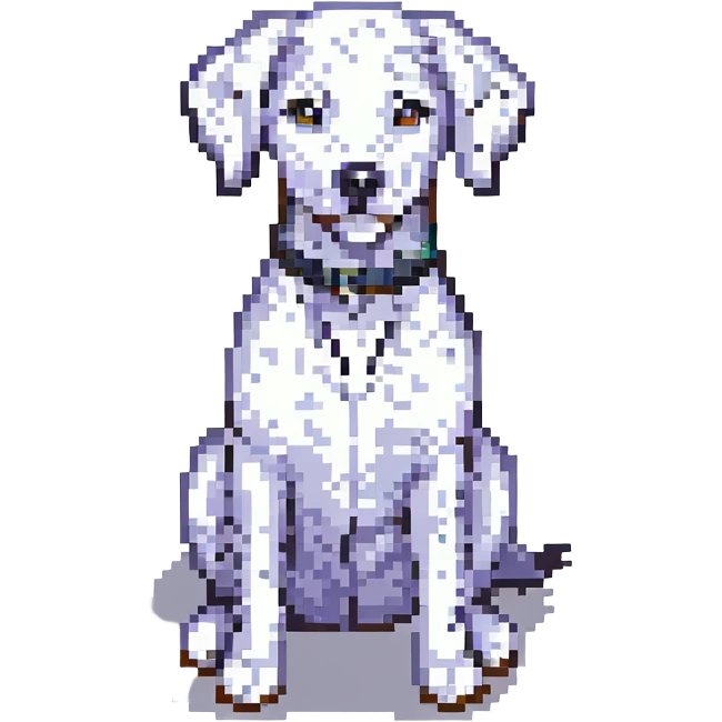 a Dalmatian dog pixel art emoji