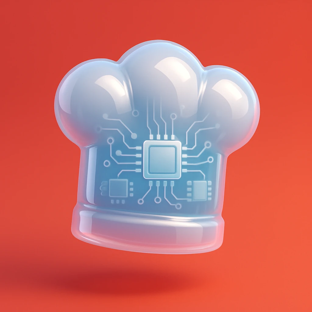 Chef hat white, red background  emoji
