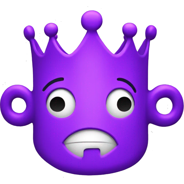 Puzzle piece crown, happy, purple emoji