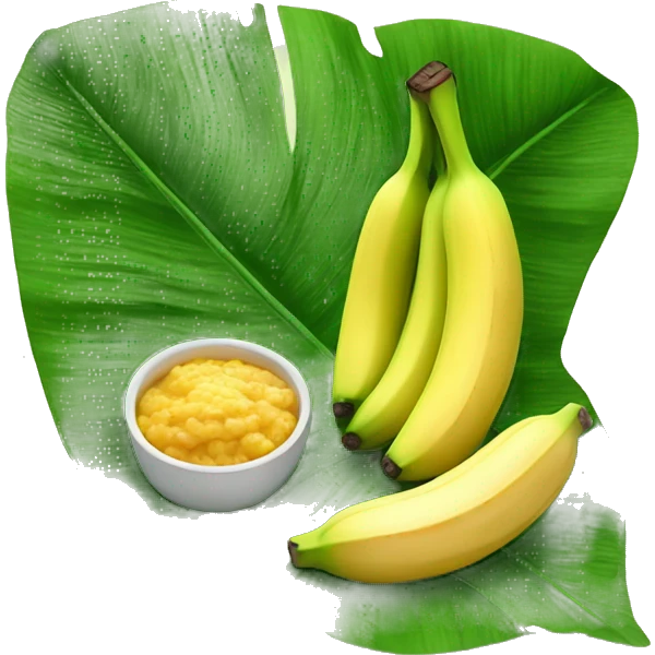 Banana leaf with food emoji