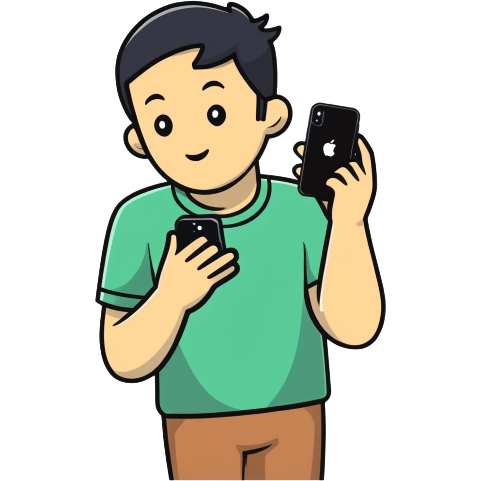 person thinking with iPhone emoji