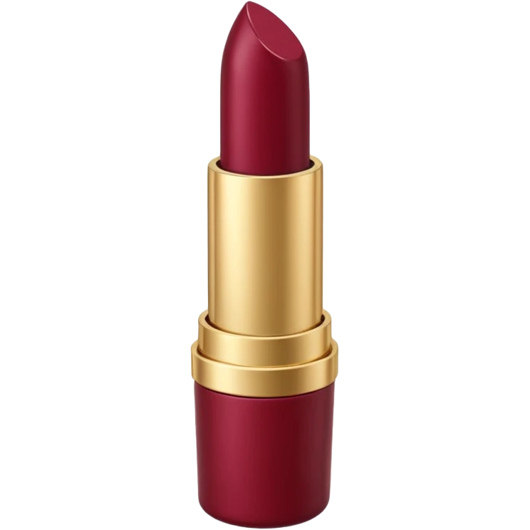 Burgundy lipstick, 10k gold container emoji